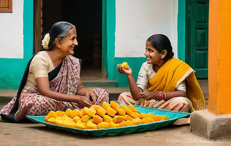 가족과 함께 하는 건조 식품 제조 체험 - **Prompt 1: Joyful Family Food Drying Tradition**
    "A multi-generational Bengali family, includin...